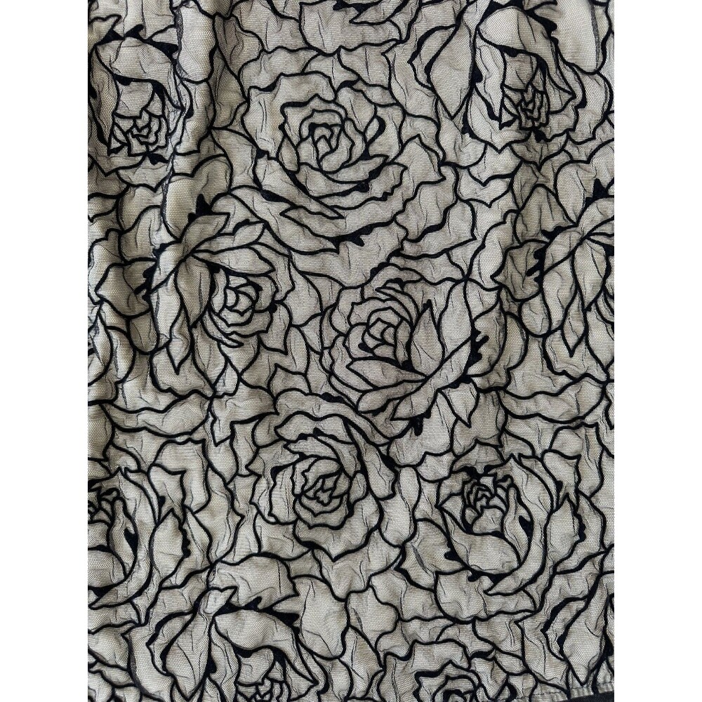 Coldwater Creek A-Line Skirt  XL Black Rose Pattern Over Nude Fabric - Picture 3 of 7